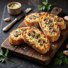 Garlic Bread with Cheese with Mushrooms