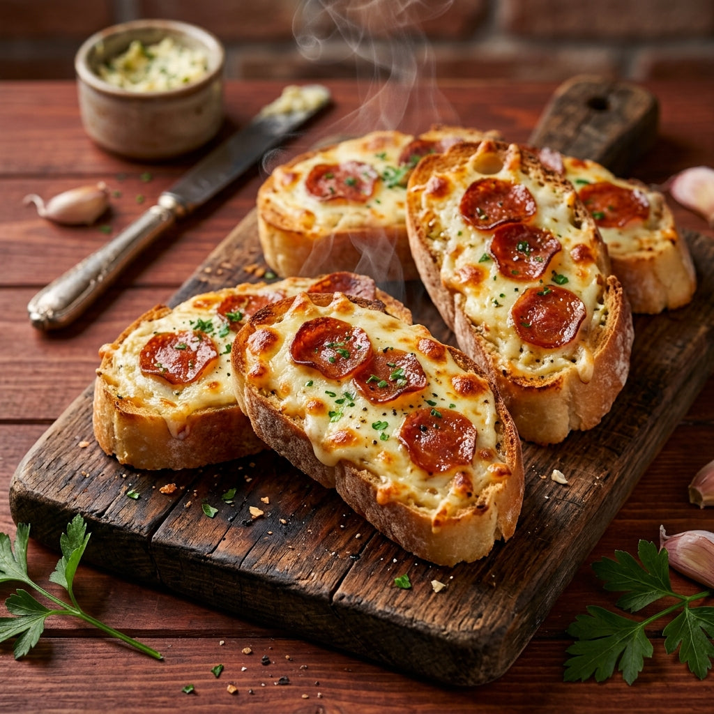 Garlic Bread with Cheese with Pepperoni