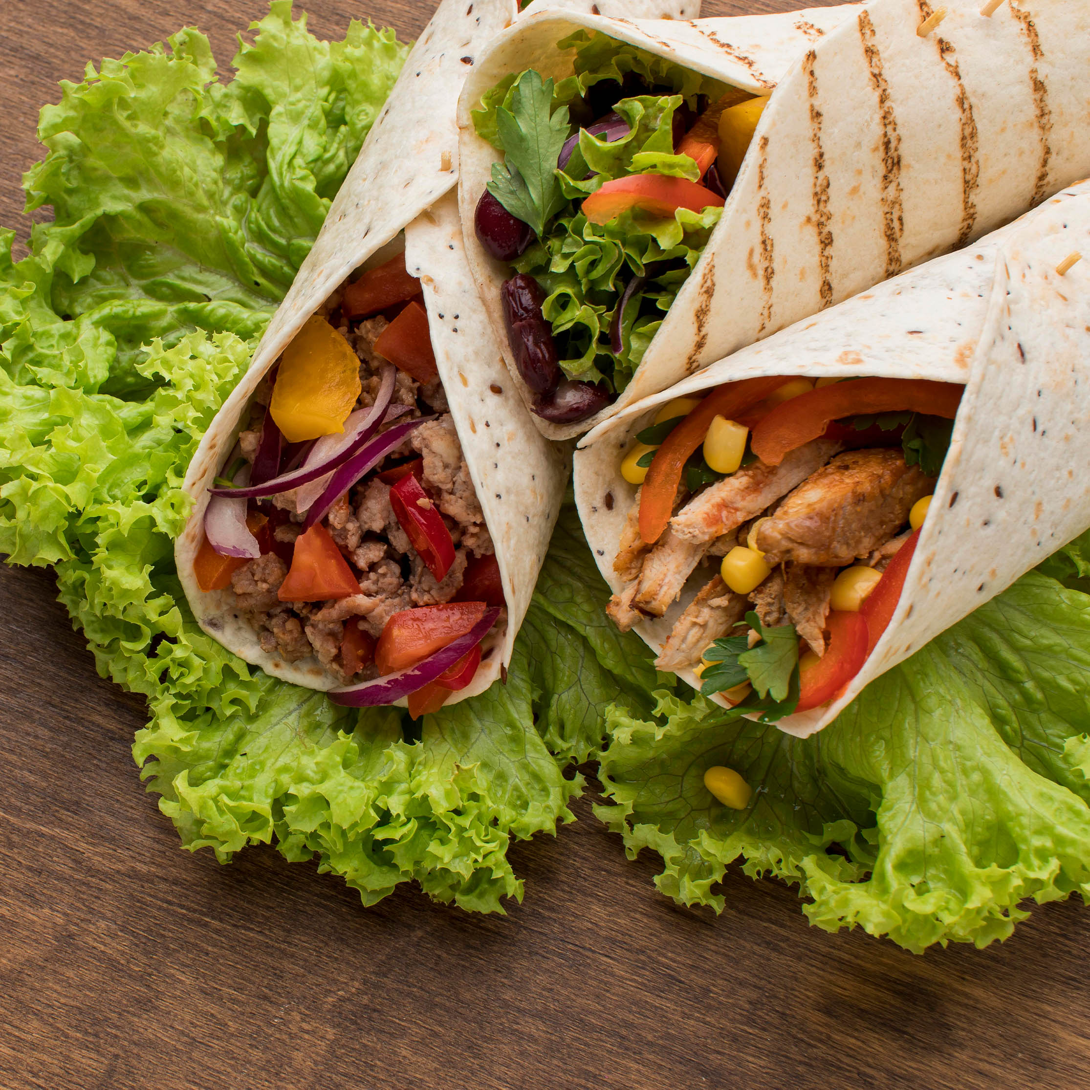Halal doner kebab wrap with salad - Mi Burger Nottingham